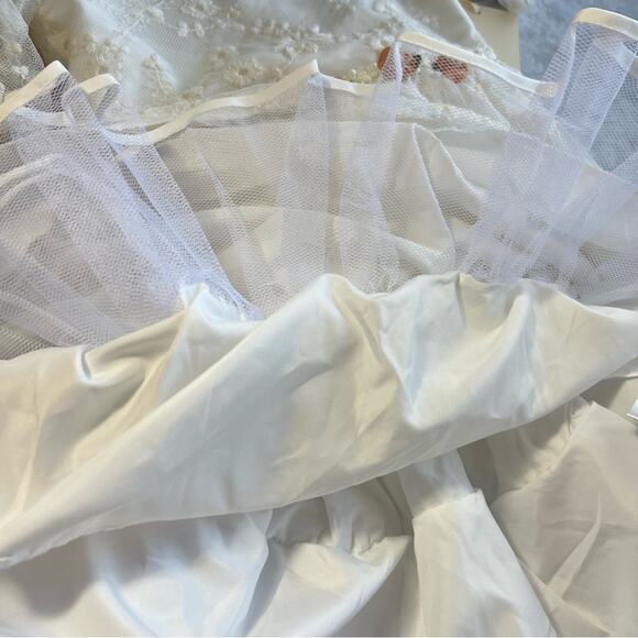 Laura Ashley London Victorian Lace Short Sleeve Dress Size 4 - Picture 7 of 11